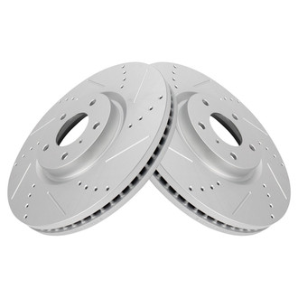 TRQ® - Performance Cross Drilled and Slotted Front Disc Brake Rotors