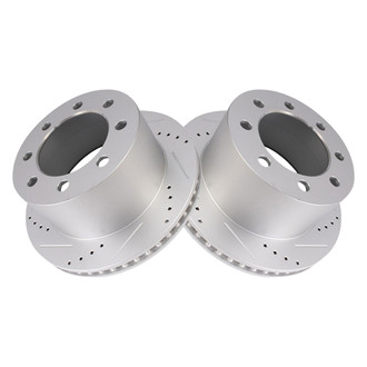 TRQ® - Performance Cross Drilled and Slotted Rear Disc Brake Rotors