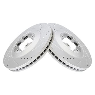 TRQ® - Performance Cross Drilled and Slotted Front Disc Brake Rotors