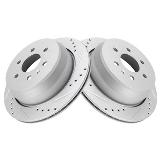 TRQ® - Performance Cross Drilled and Slotted Rear Disc Brake Rotors
