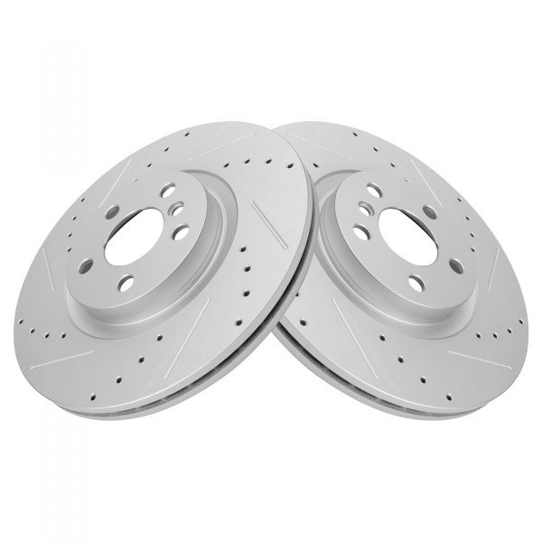 TRQ® - Performance Cross Drilled and Slotted Front Driver and Passenger Side Disc Brake Rotors