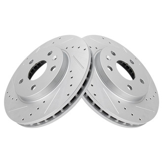 TRQ® - Performance Cross Drilled and Slotted Front Disc Brake Rotors