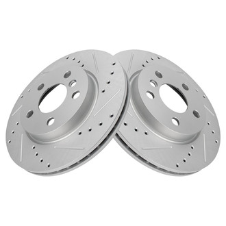 TRQ® - Performance Cross Drilled and Slotted Front Disc Brake Rotors