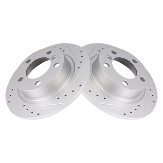 TRQ® - Performance Cross Drilled and Slotted Rear Disc Brake Rotors