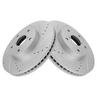 TRQ® - Performance Cross Drilled and Slotted Front Disc Brake Rotors