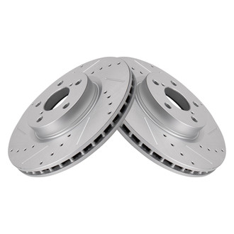 TRQ® - Performance Cross Drilled and Slotted Front Disc Brake Rotors