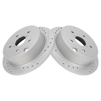 TRQ® - Performance Cross Drilled and Slotted Rear Disc Brake Rotors