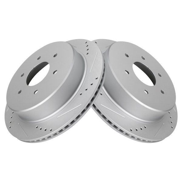 TRQ® - Performance Cross Drilled and Slotted Rear Disc Brake Rotors