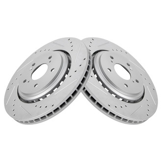 TRQ® - Performance Cross Drilled and Slotted Front Disc Brake Rotors