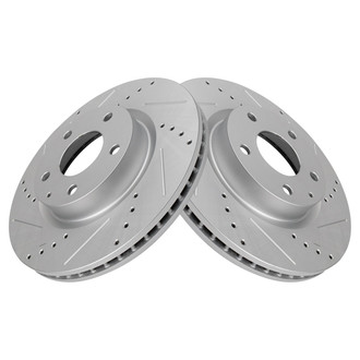 TRQ® - Performance Cross Drilled and Slotted Front Disc Brake Rotors