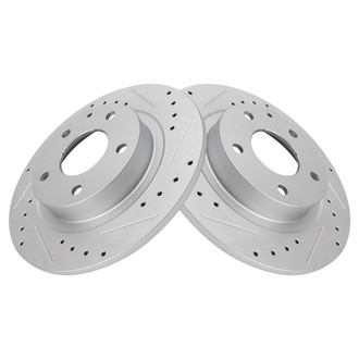 TRQ® - Performance Cross Drilled and Slotted Driver and Passenger Side Disc Brake Rotors