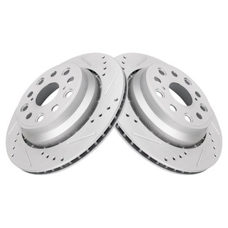 TRQ® - Performance Cross Drilled and Slotted Driver and Passenger Side Disc Brake Rotors
