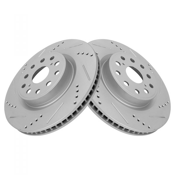 TRQ® - Performance Cross Drilled and Slotted Front Disc Brake Rotors