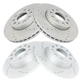 TRQ® - Performance Cross Drilled and Slotted Disc Brake Rotors