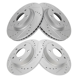 TRQ® - Performance Cross Drilled and Slotted Disc Brake Rotors