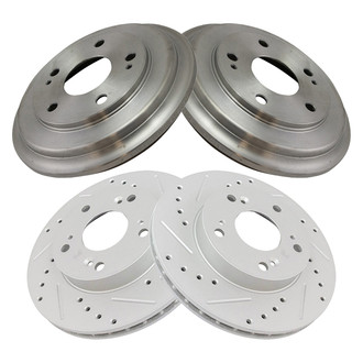 TRQ® - Performance Cross Drilled and Slotted Front and Rear Disc Brake Rotors