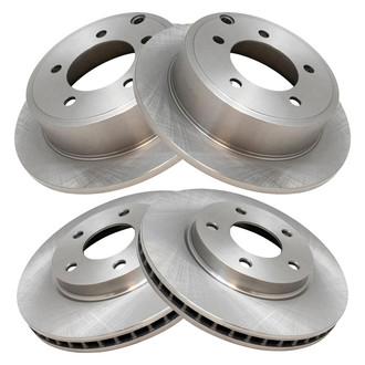 TRQ® - Plain Front and Rear Disc Brake Rotors