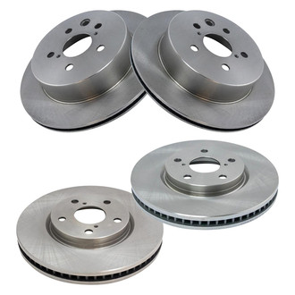 TRQ® - Plain Front and Rear Disc Brake Rotors