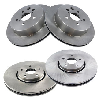 TRQ® - Plain Front and Rear Disc Brake Rotors