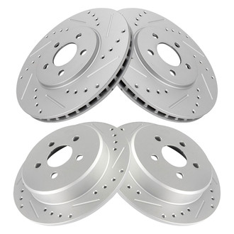 TRQ® - Performance Cross Drilled and Slotted Disc Brake Rotors