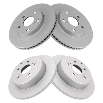 TRQ® - Plain Front and Rear Disc Brake Rotors