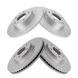 TRQ® - Plain Front and Rear Disc Brake Rotors