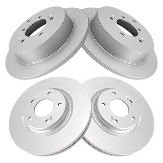 TRQ® - Plain Front and Rear Disc Brake Rotors