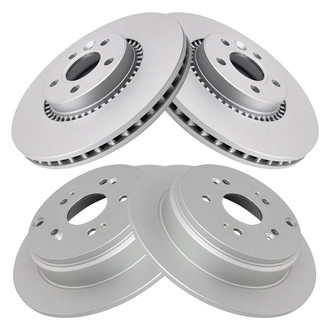 TRQ® - Plain Front and Rear Disc Brake Rotors