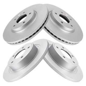 TRQ® - Plain Front and Rear Disc Brake Rotors