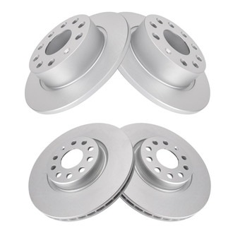 TRQ® - Plain Front and Rear Disc Brake Rotors