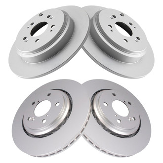 TRQ® - Plain Front and Rear Disc Brake Rotors