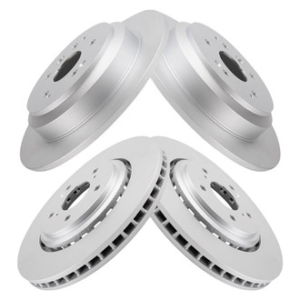 TRQ® - Plain Front and Rear Disc Brake Rotors