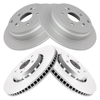 TRQ® - Plain Front and Rear Disc Brake Rotors