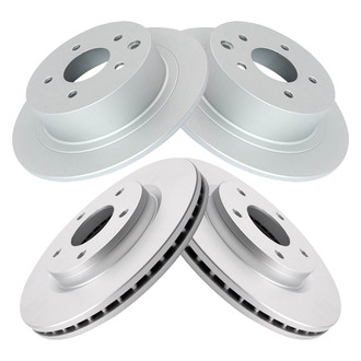 TRQ® - Plain Front and Rear Disc Brake Rotors