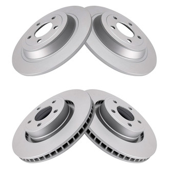 TRQ® - Plain Front and Rear Disc Brake Rotors