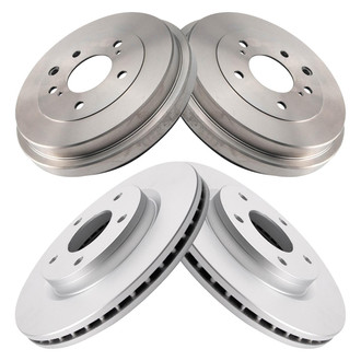 TRQ® - Plain Front and Rear Disc Brake Rotors