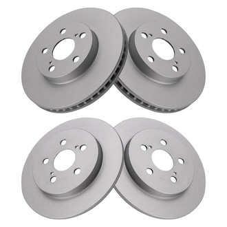 TRQ® - Plain Front and Rear Disc Brake Rotors