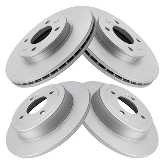 TRQ® - Plain Front and Rear Disc Brake Rotors