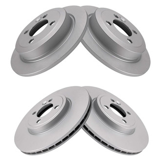 TRQ® - Plain Front and Rear Disc Brake Rotors