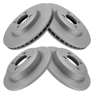 TRQ® - Plain Front and Rear Disc Brake Rotors
