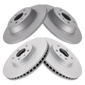 TRQ® - Plain Front and Rear Disc Brake Rotors