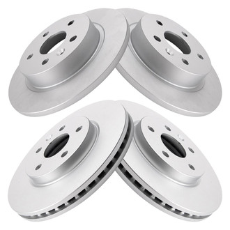 TRQ® - Plain Front and Rear Disc Brake Rotors
