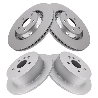 TRQ® - Plain Front and Rear Disc Brake Rotors