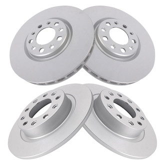 TRQ® - Plain Front and Rear Disc Brake Rotors