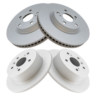 TRQ® - Plain Front and Rear Disc Brake Rotors