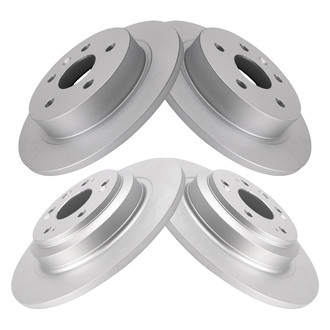TRQ® - Plain Front and Rear Disc Brake Rotors