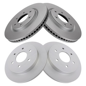 TRQ® - Plain Front and Rear Disc Brake Rotors