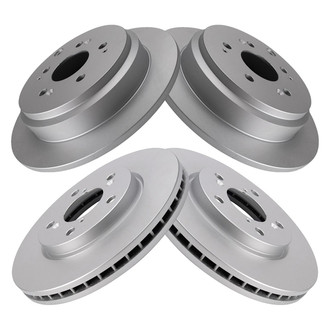 TRQ® - Plain Front and Rear Disc Brake Rotors