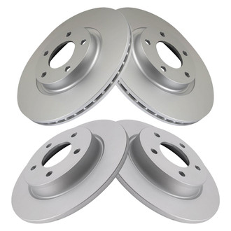 TRQ® - Plain Front and Rear Disc Brake Rotors