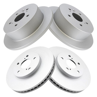 TRQ® - Plain Front and Rear Disc Brake Rotors